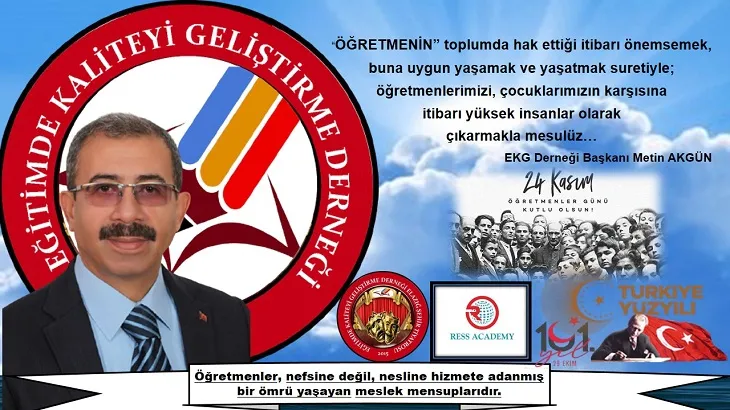 Başkan Akgün’den 24 Kasım Öğretmenler Günü Mesajı...