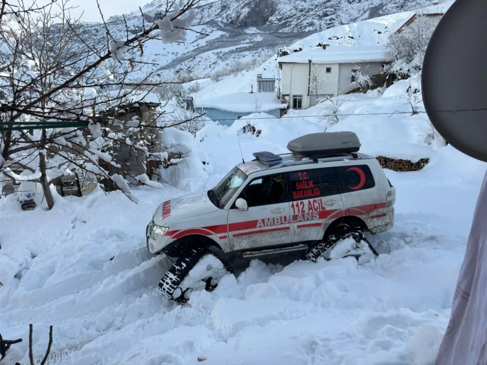 Köyde rahatsızlanan 94 yaşındaki kadının yardımına paletli ambulans yetişti