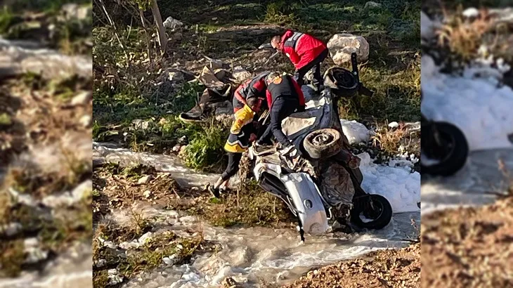 Malatya’da takla atıp yanan otomobilin sürücüsü öldü