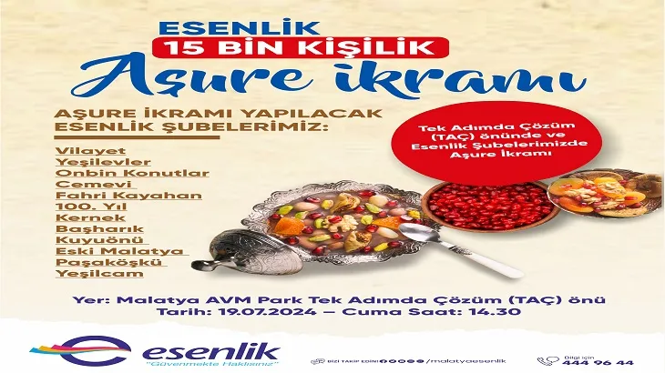 Esenlik 15 bin kişiye aşure ikram edecek