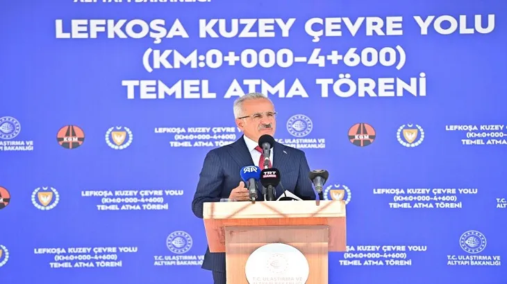 Uraloğlu, Lefkoşa Kuzey Çevre Yolu’nun temel atma törenine katıldı 