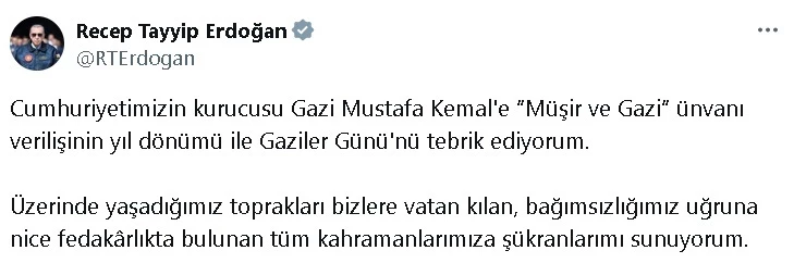 Cumhurbaşkanı Erdoğan