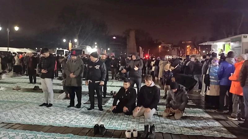 Büyük Filistin Yürüyüşü; sabah namazını Ayasofya