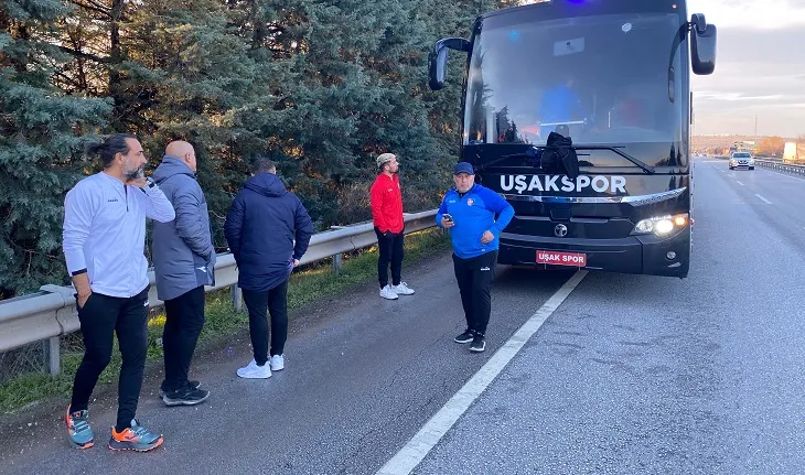 Uşakspor otobüsüne taşlı saldırı