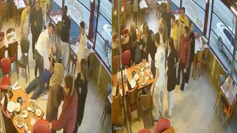 Aydınlı pideci, müşterisini kalp masajıyla hayata bağladığı anlar kamerada