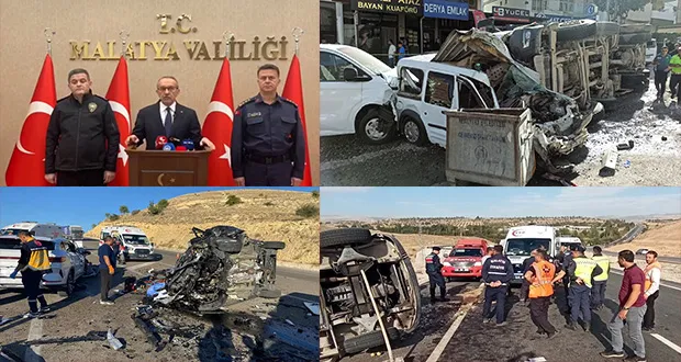 Malatya’da 11 Ayda 2 Bin 422 Trafik Kazası