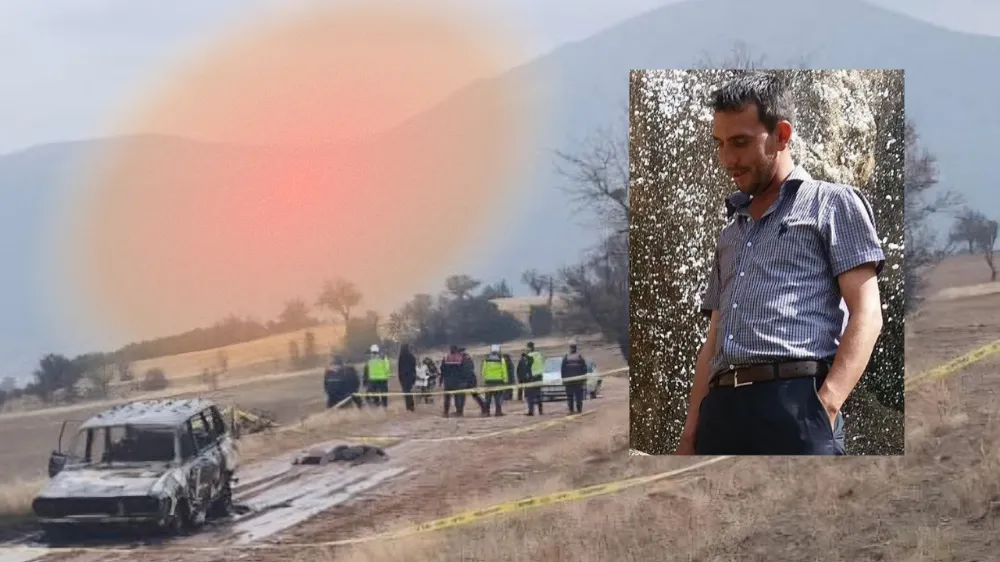 Yanmış otomobilin yanında bulunan cesedin, kayıp başı aranıyor