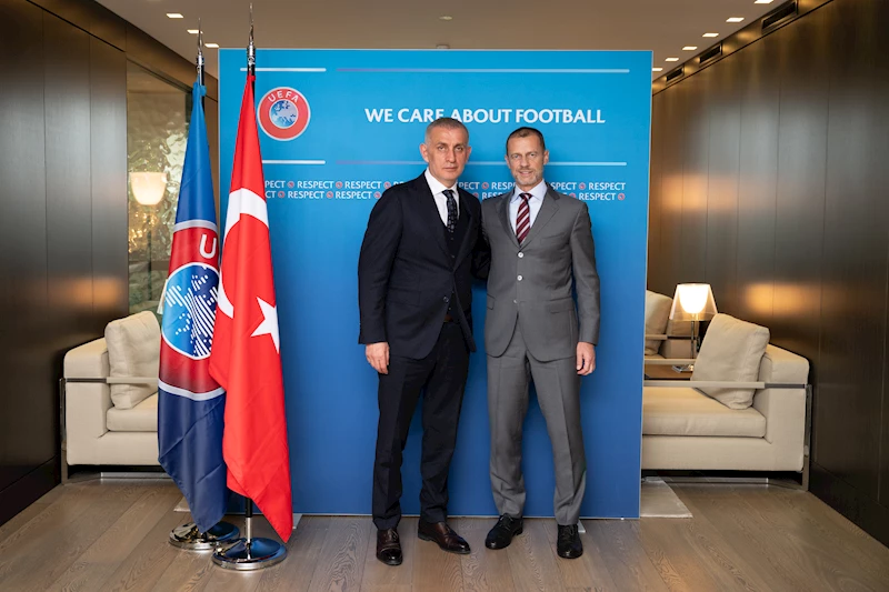 TFF Başkanı Hacıosmanoğlu, UEFA Başkanı Ceferin ile bir araya geldi