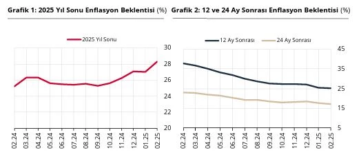 Piyasa katılımcılarının yıl sonu enflasyon beklentisi şubatta arttı