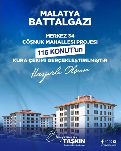 Battalgazi İlçesinde 313 konutun hak sahipleri belirlendi