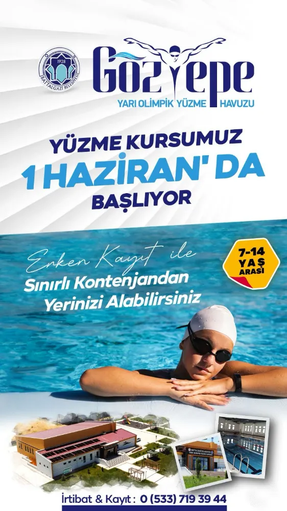 Battalgazi Belediyesi Yüzme Kulübü’nde Yeni Dönem Kursları 1 Haziranda Başlıyor