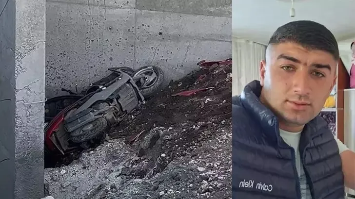 Yapım aşamasındaki altgeçidin duvarına çarpan motosiklet sürücüsü öldü